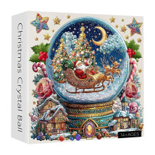 Christmas Jigsaw Puzzle 1000 Pieces Winter Santa Snow Globe Village Challenging Holiday Game for Family