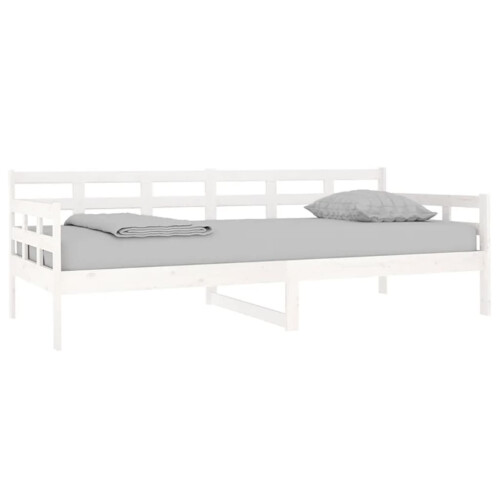 Berkfield Day Bed without Mattress White Solid Wood Pine 90x200 cm 2