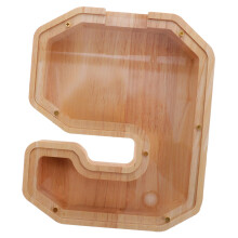 Wooden Piggy Bank for Boys and Girls, Clear Money Saving Jar with Transparent Observation Design