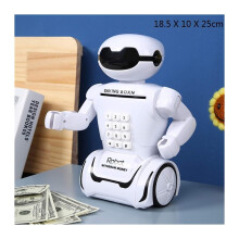 Robot Piggy Bank with Night Light and Music, Interactive Electronic Money Bank Gift for Kids Boys Girls