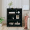 Berkfield Book Cabinet Black 80x35x97 cm Solid Wood Pine 3