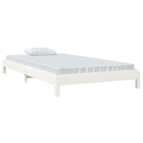 Berkfield Stack Bed without Mattress White 100x200 cm Solid Wood Pine 2