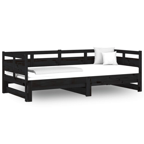 Berkfield Pull-out Day Bed without Mattress Black 2x(80x200) cm 1