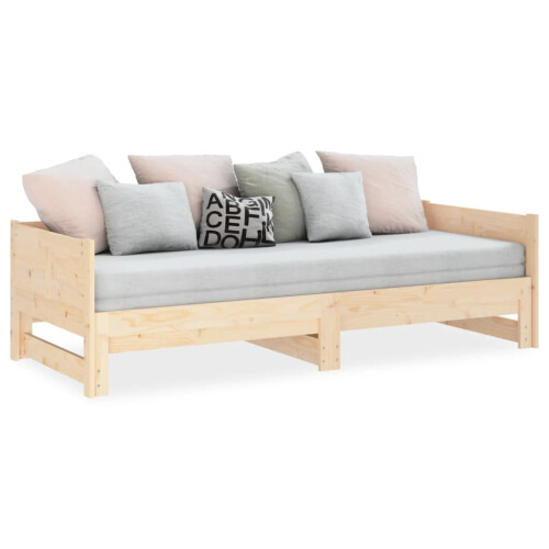 Berkfield Pull-out Day Bed without Mattress Solid Wood Pine 2x(80x200) cm 2