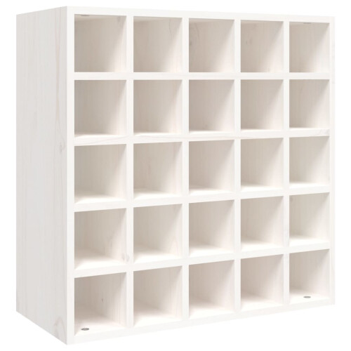 Berkfield Wine Cabinet White 56x25x56 cm Solid Wood Pine 1