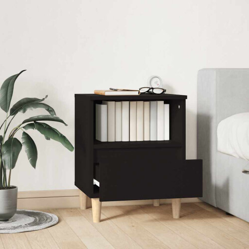 Berkfield Bedside Cabinet Black 40x35x50 cm 2