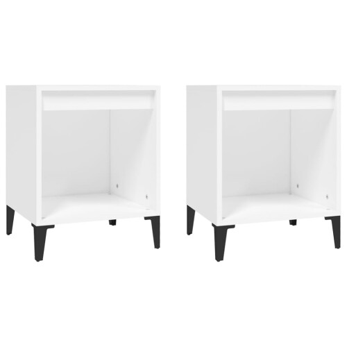 Berkfield Bedside Cabinets 2 pcs White 40x35x50 cm 1