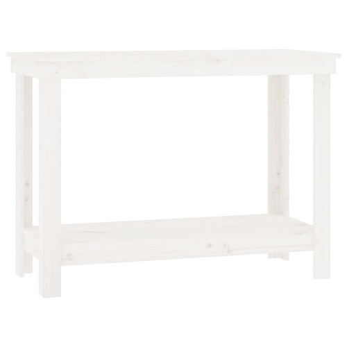 Berkfield Work Bench White 110x50x80 cm Solid Wood Pine 1