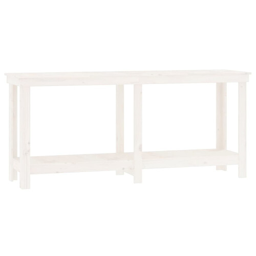 Berkfield Work Bench White 180x50x80 cm Solid Wood Pine 1