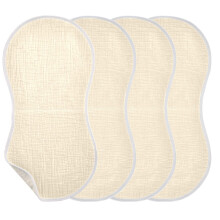 4Pcs Baby Burp Cloths, Soft Absorbent Cotton Muslin Burp Cloth Set for Newborns, Papaya Whip 22x11in