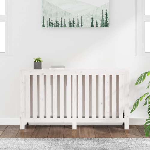 Berkfield Radiator Cover White 153x19x84 cm Solid Wood Pine 2