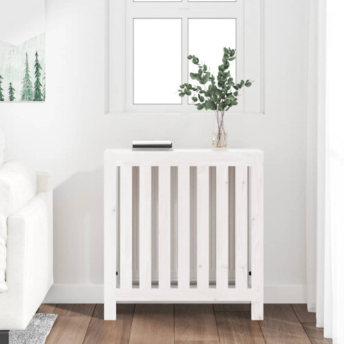 Berkfield Radiator Cover White 79.5x19x84 cm Solid Wood Pine 2