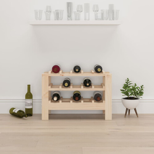 Berkfield Wine Rack 61.5x30x42 cm Solid Wood Pine 2