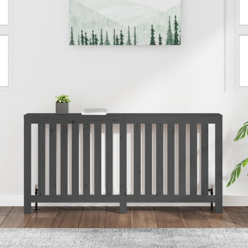 Berkfield Radiator Cover Grey 169x19x84 cm Solid Wood Pine 2