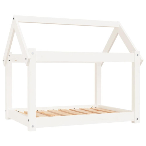 Berkfield Dog Bed White 81x60x70 cm Solid Wood Pine 1