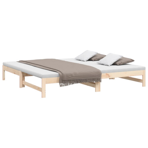 Berkfield Pull-out Day Bed without Mattress 2x(80x200) cm Solid Wood Pine 2