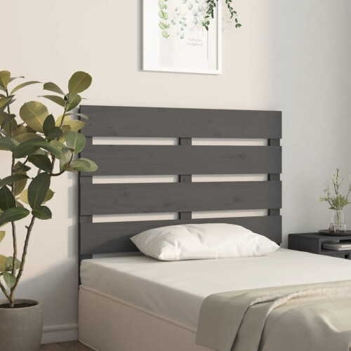 Berkfield Headboard Grey 100x3x80 cm Solid Wood Pine 2