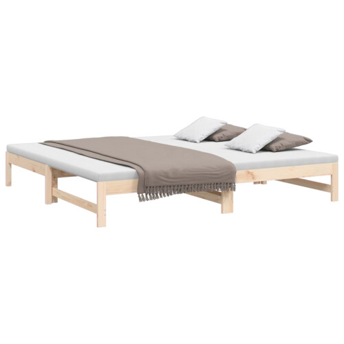 Berkfield Pull-out Day Bed without Mattress 2x(90x200) cm Solid Wood Pine 2