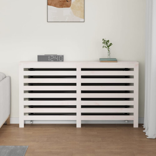 Berkfield Radiator Cover White 153x19x84 cm Solid Wood Pine 2