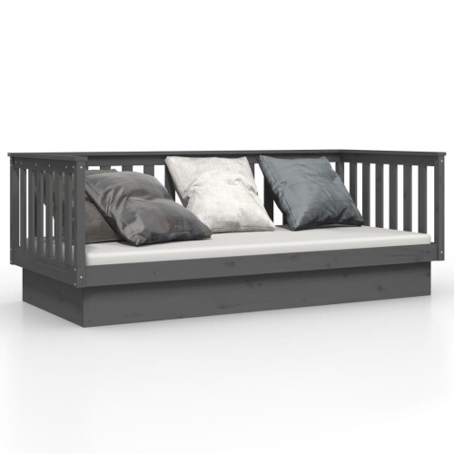 Berkfield Day Bed without Mattress Grey 80x200 cm Solid Wood Pine 1