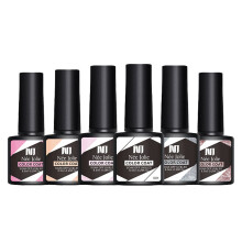 Peel Off Gel Nail Polish Set 6 x 8.5ml No Lamp Drying Multi Color Textured Finish Easy Brush Cleaning
