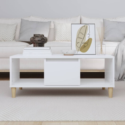 Berkfield Coffee Table White 90x50x36,5 cm Engineered Wood 2