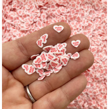 FU Conversation Heart Polymer Clay Slices 30g Bag Anti Valentine Fake Candy Heart Nail Art Sprinkles