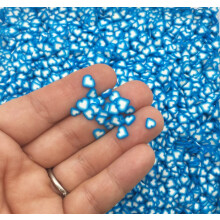 Gradient Blue Polymer Clay Heart Sprinkles 15g Bag, Realistic Candy Look for Slime, Nails and Crafts