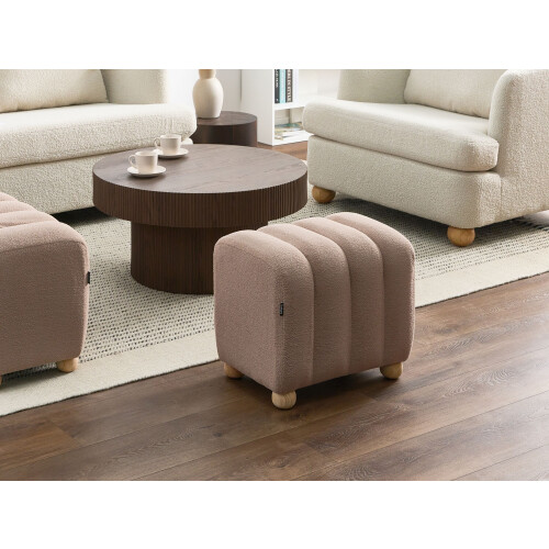 Beliani Pouffe IDYLLWILD Boucle Beige 1