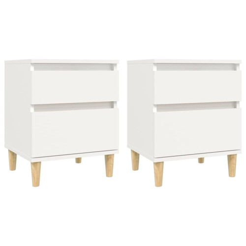 Berkfield Bedside Cabinets 2 pcs White 40x35x50 cm 1