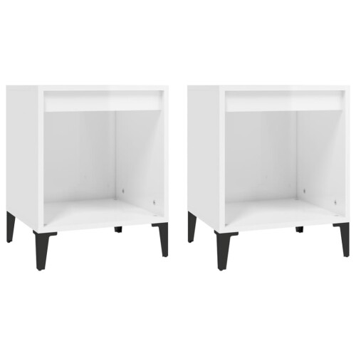 Berkfield Bedside Cabinets 2 pcs High Gloss White 40x35x50 cm 1