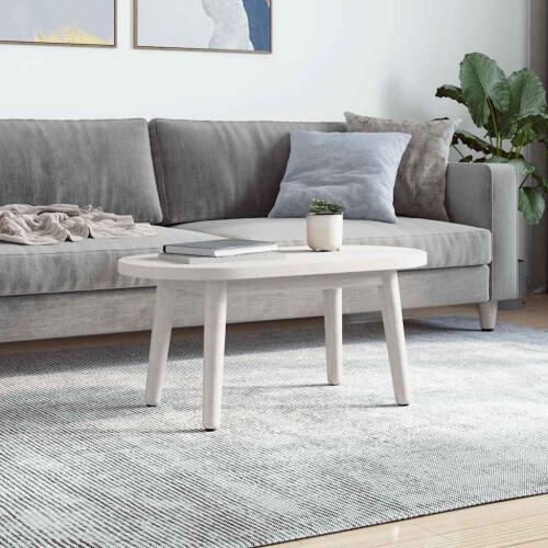 Berkfield Table Top White 70x35x2.5 cm Solid Wood Pine Oval 1