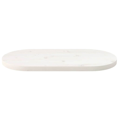 Berkfield Table Top White 70x35x2.5 cm Solid Wood Pine Oval 2