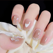 24pcs Reusable French Tip Press on Nails with Shell Butterfly Design, Durable Adhesive, Multiple Sizes