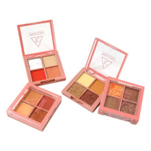 4Pack Mini Matte Eyeshadow Palette 16 Colors Nude Neutral Warm Shades Long Lasting Pigment