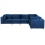 Beliani Modular Corner Sofa 6 Seater EVJA Velvet Navy Blue Left Hand 4