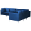 Beliani Modular Corner Sofa 6 Seater EVJA Velvet Navy Blue Left Hand 5