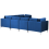 Beliani Modular Corner Sofa 6 Seater EVJA Velvet Navy Blue Left Hand 6