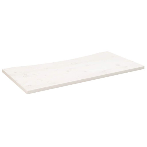 Berkfield Desk Top White 110x60x2.5 cm Solid Wood Pine 1