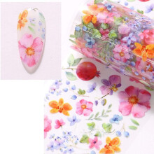 Nail Foil Stickers Floral Holographic Design Easy Transfer Self Adhesive Foil Wraps for DIY Nail Art (B)