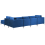 Beliani Modular Corner Sofa 5 Seater EVJA with Ottoman Velvet Navy Blue Left Hand 6