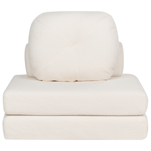 Beliani Single Sofa Bed OLDEN Boucle White 1