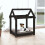 Berkfield Dog Bed Black 61x50x70 cm Solid Wood Pine 3
