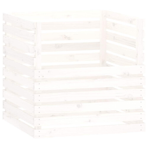 Berkfield Composter White 80x80x78 cm Solid Wood Pine 1
