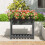 Berkfield Planter with Shelf Grey 82.5x54x81 cm Solid Wood Pine 3