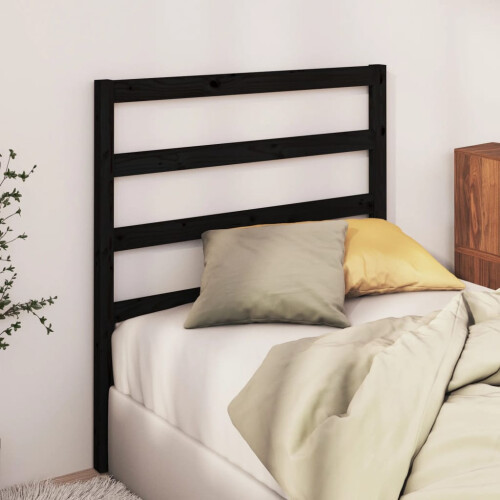 Berkfield Bed Headboard Black 95x4x100 cm Solid Wood Pine 2
