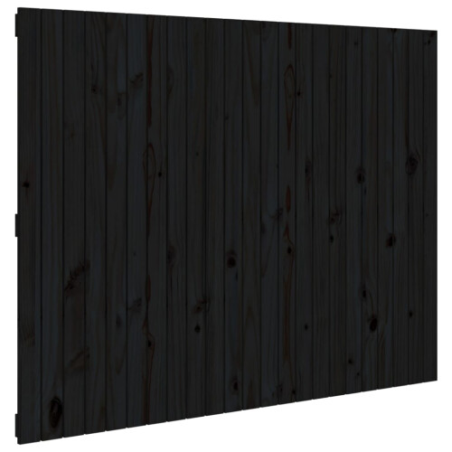 Berkfield Wall Headboard Black 146.5x3x110 cm Solid Wood Pine 1