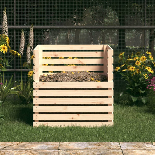 Berkfield Composter 80x80x78 cm Solid Wood Pine 2