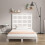 Berkfield Wall Headboard White 126x3x91.5 cm Solid Wood Pine 3
