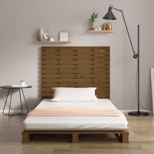 Berkfield Wall Headboard Honey Brown 96x3x91.5 cm Solid Wood Pine 2